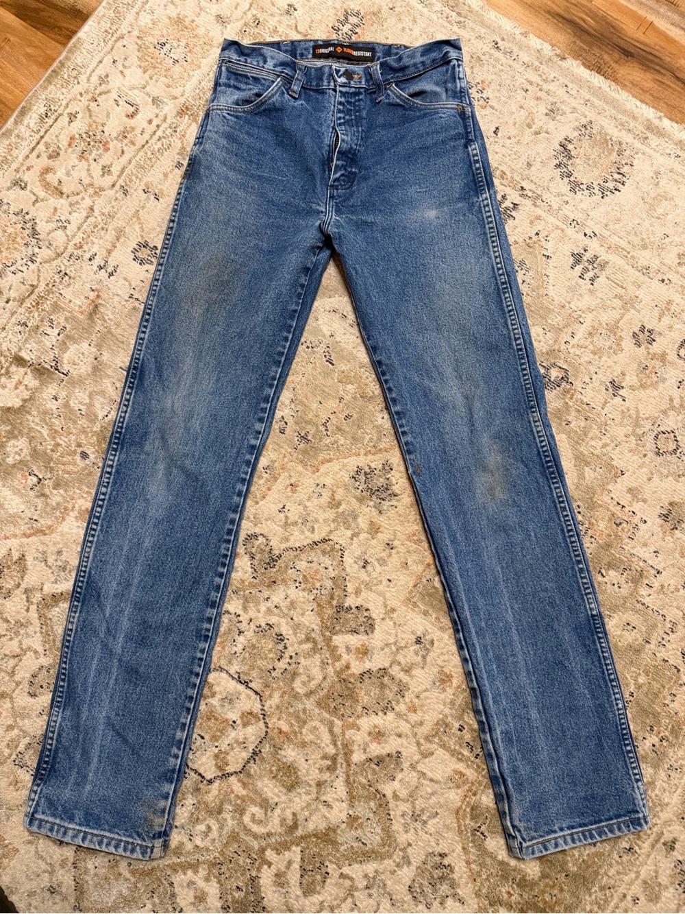 Wrangler FR Flame Resistance Men's Medium Blue Cowboy Cut Jeans